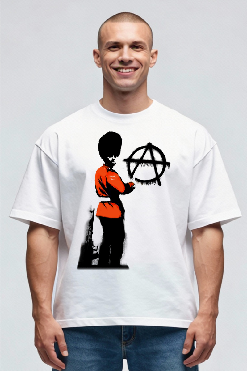 Tricou Oversize - Anarchy Policeman by Bansky - imagine 2