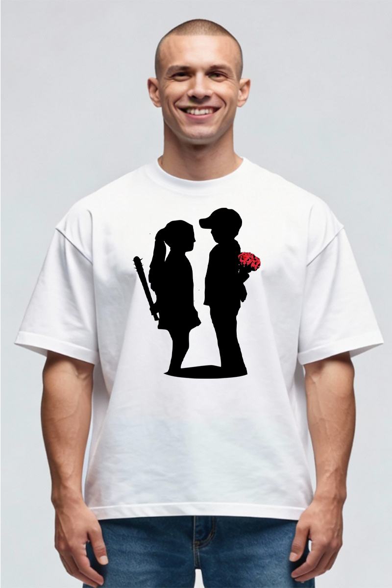Tricou Oversize - Boy Meets Girl by Bansky - imagine 2