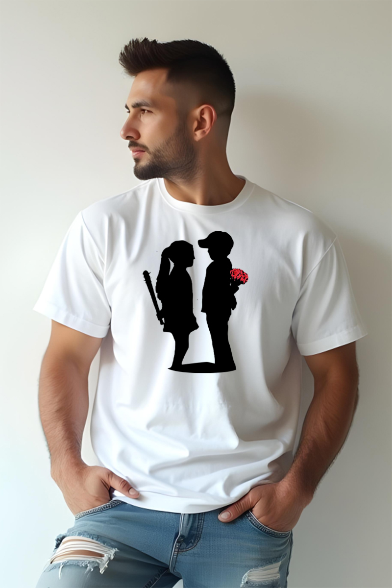Tricou Oversize - Boy Meets Girl by Bansky - imagine 3