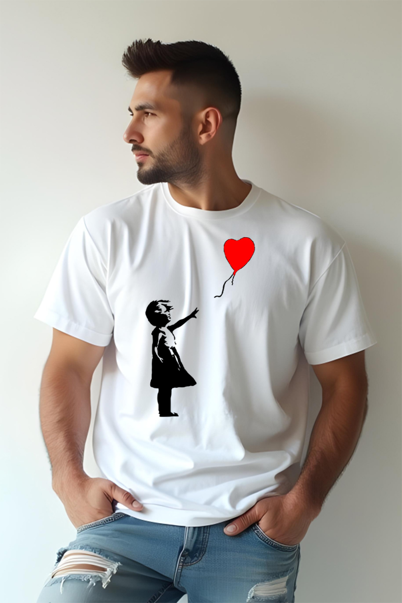 Tricou Oversize - Fetița cu balon - Bansky - imagine 3