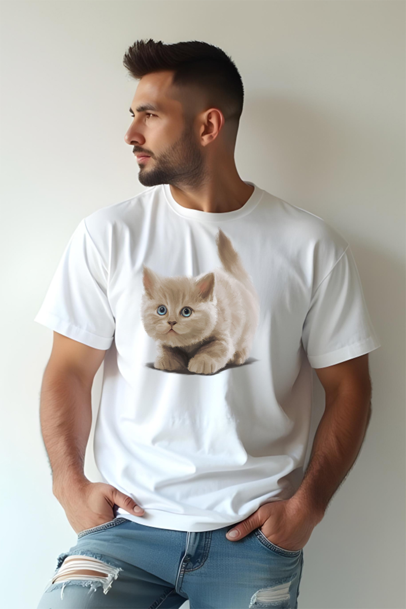 Tricou Oversize - Motan și flururi - imagine 3
