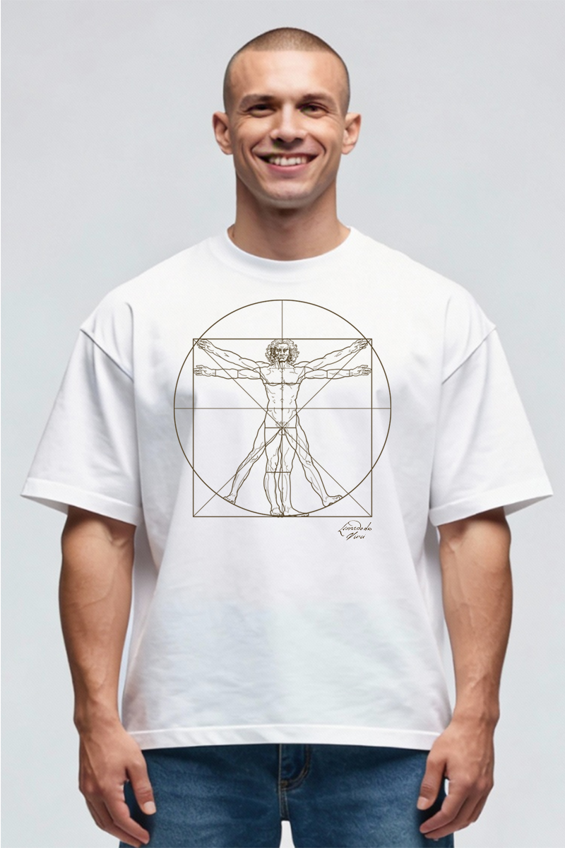 Tricou Oversize - Omul Vitruvian - imagine 2