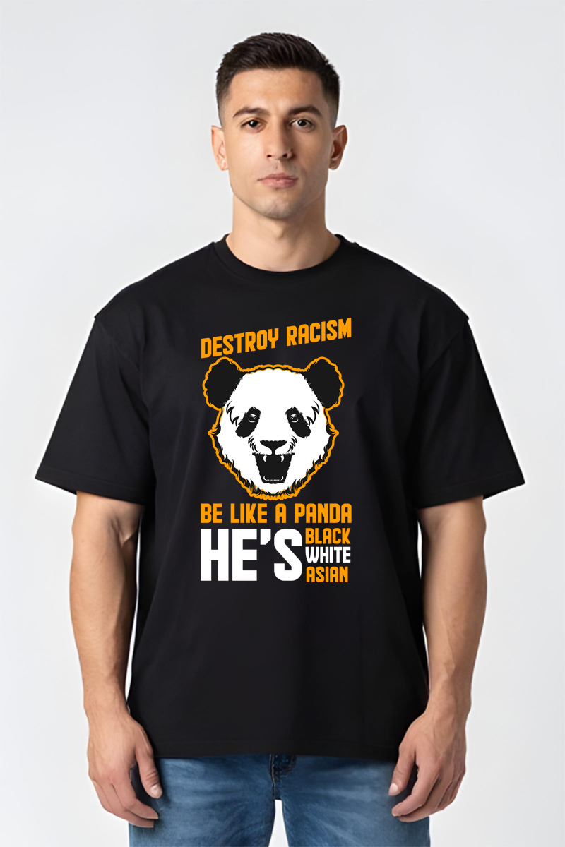 Tricou Oversize - Distroy Racism - imagine 2