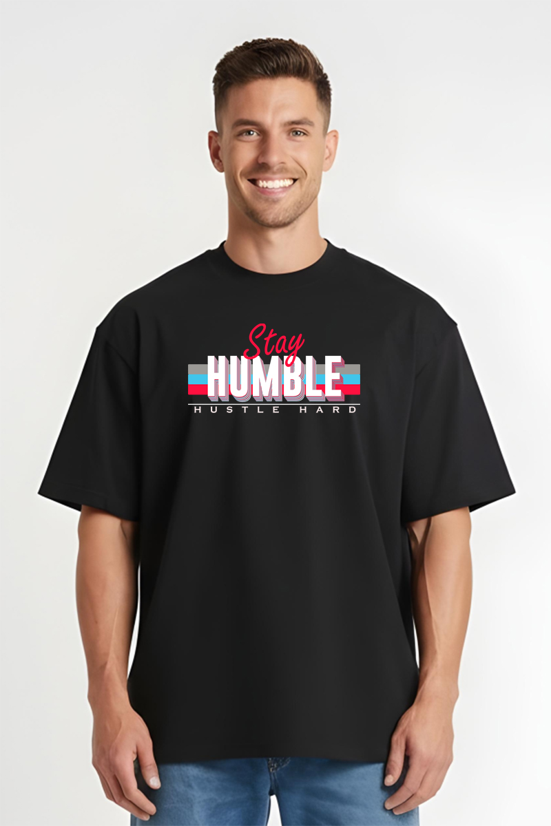 Tricou Oversize - Stay Humble - imagine 4