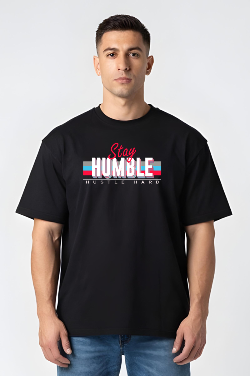 Tricou Oversize - Stay Humble - imagine 5