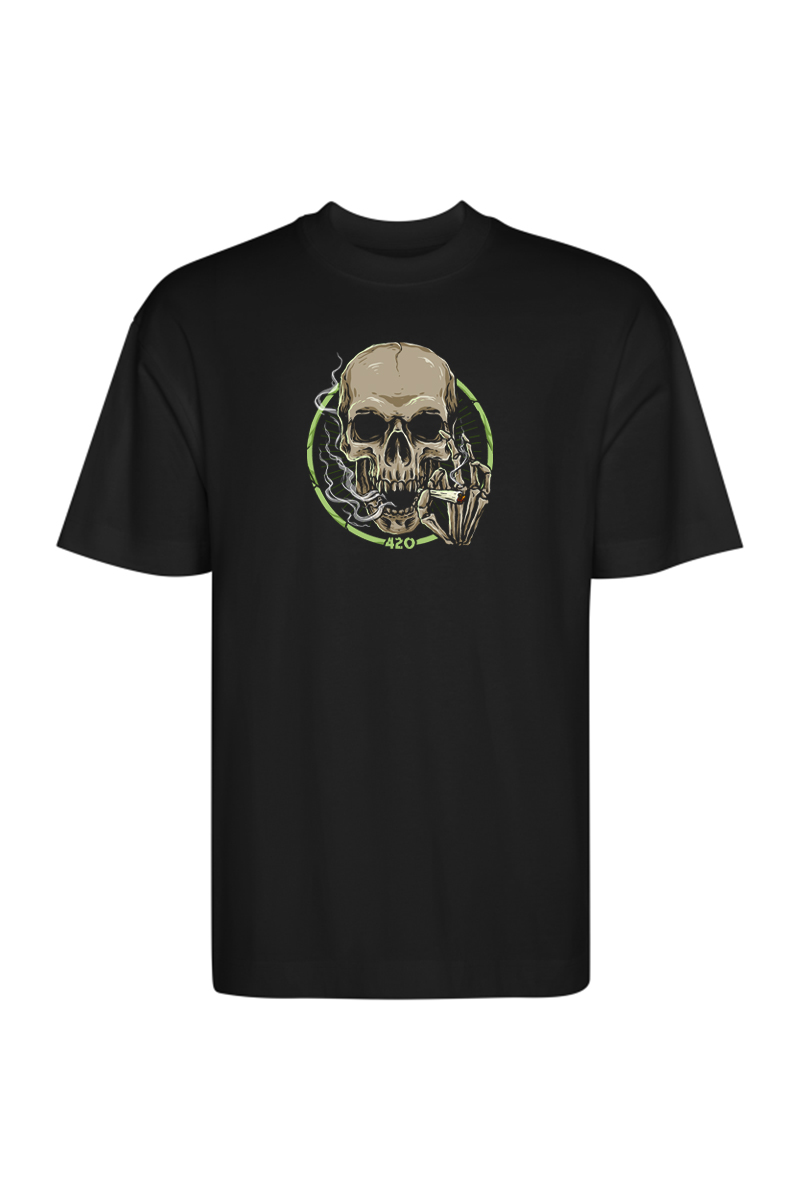 Tricou Oversize - Smoking Skull - imagine 3
