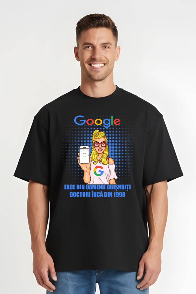Tricou Oversize - Google Face Doctori - imagine 5