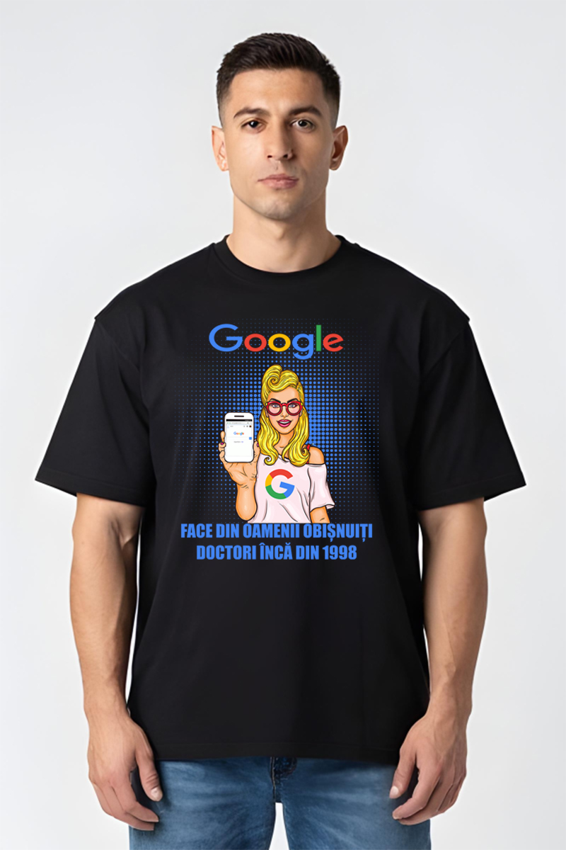 Tricou Oversize - Google Face Doctori - imagine 4