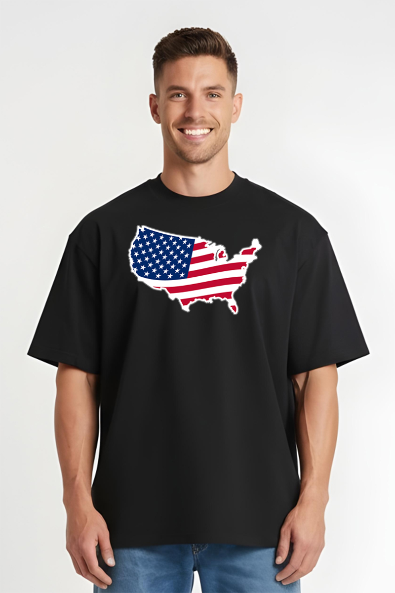 Tricou Oversize - Map Flag - imagine 4