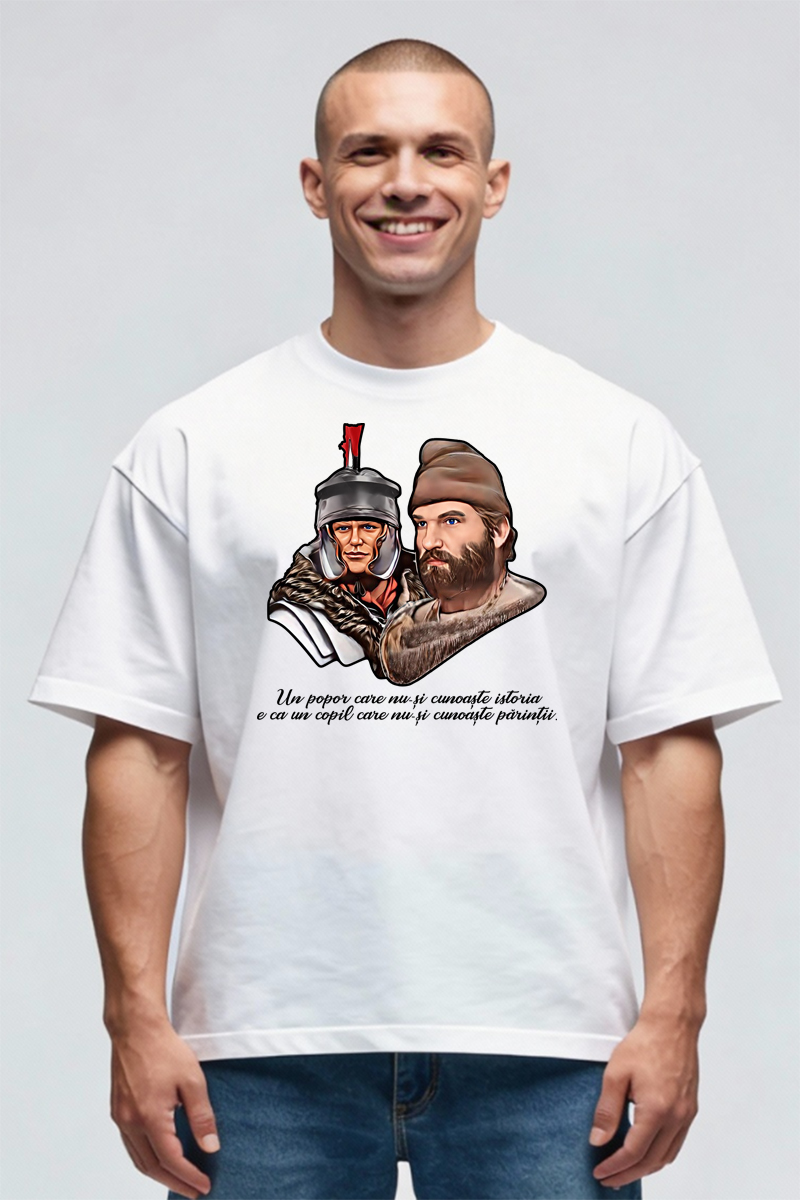Tricou Oversize - Citat Iorga despre istorie