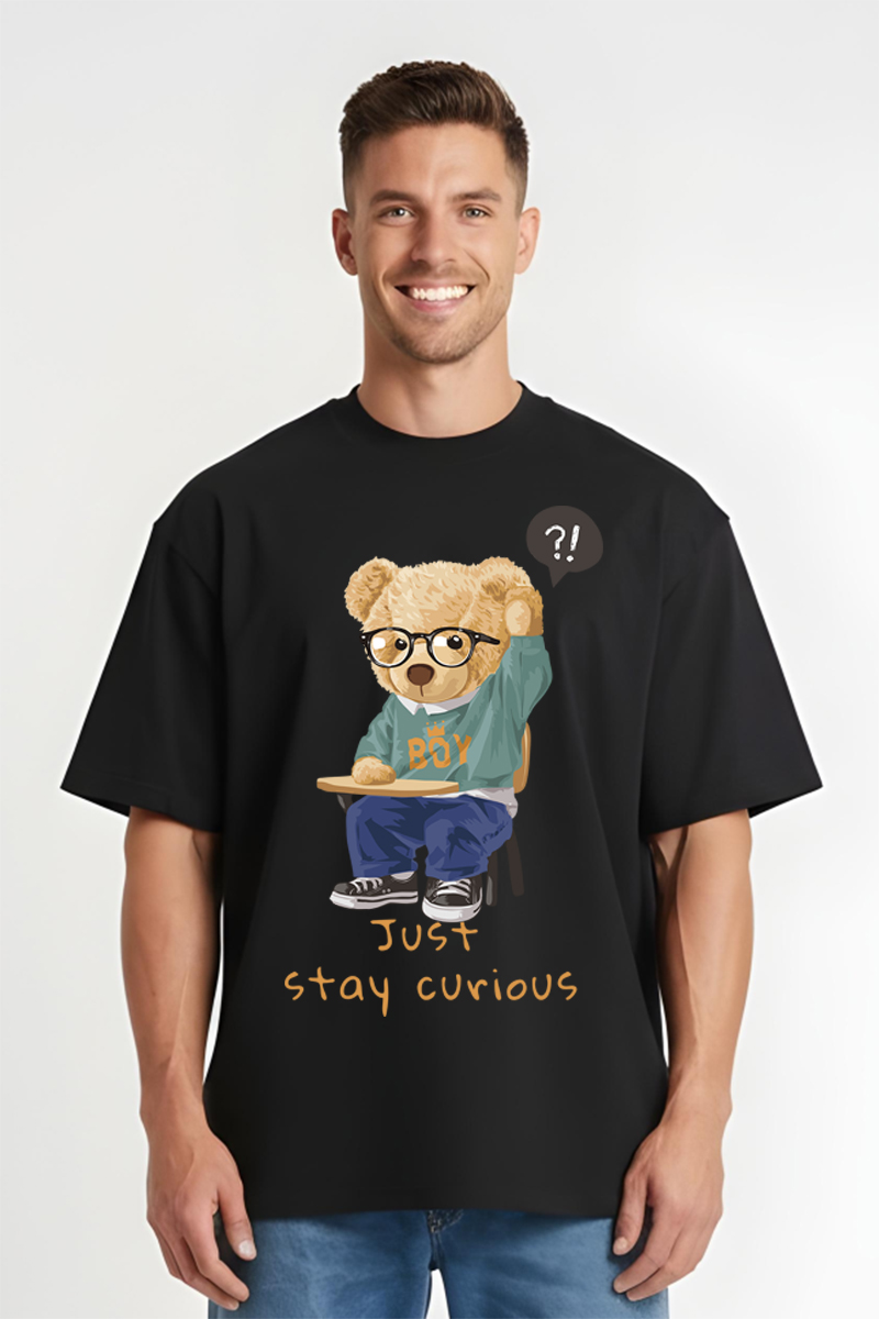 Tricou Oversize - Stay Courios Taddy Bear - imagine 4
