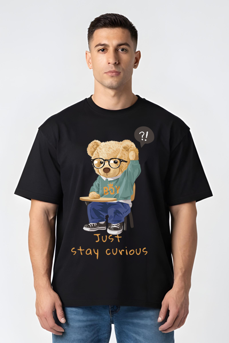 Tricou Oversize - Stay Courios Taddy Bear - imagine 5
