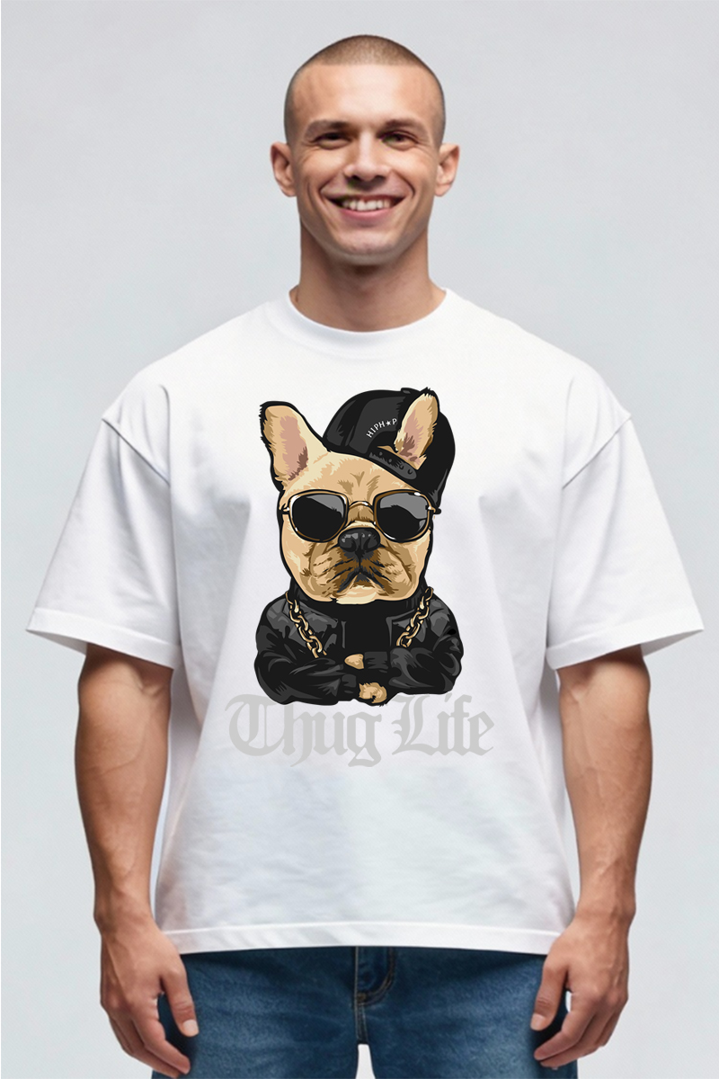 Tricou Oversize - Thug Life Bulldog